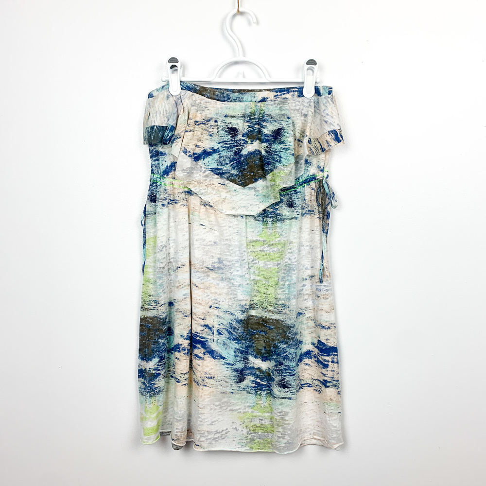 Hurley Grey, Blue & White Strapless Beach Cover-Up/Dress